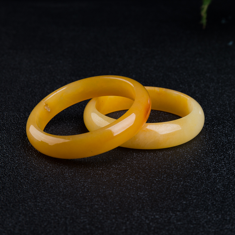 天然黄龙玉平安对镯-红掌柜