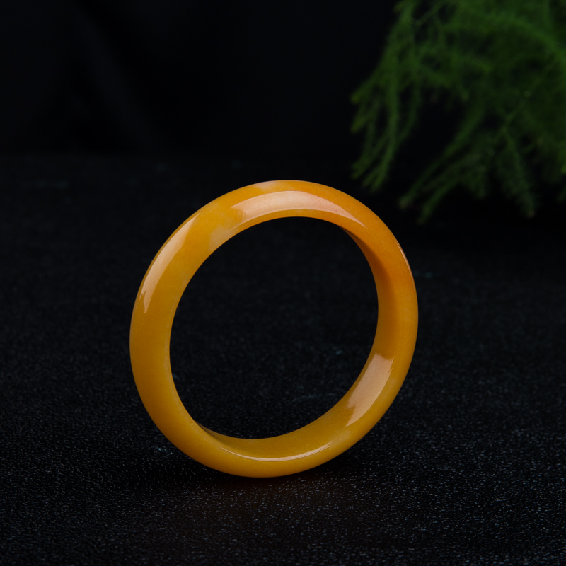 山料棕黄黄龙玉平安镯-红掌柜