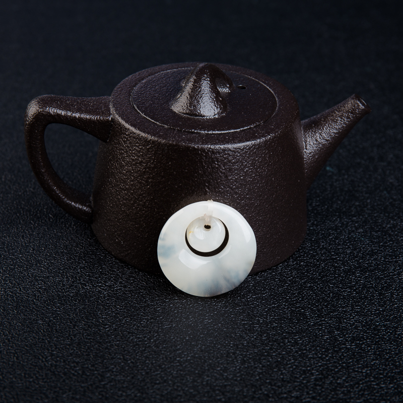 黄龙玉水草花平安扣吊坠-红掌柜