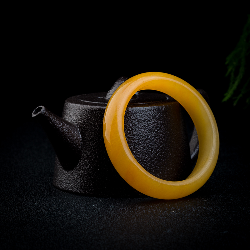 山料浅黄黄龙玉平安镯-红掌柜