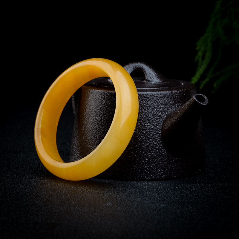 浅黄黄龙玉平安镯-红掌柜