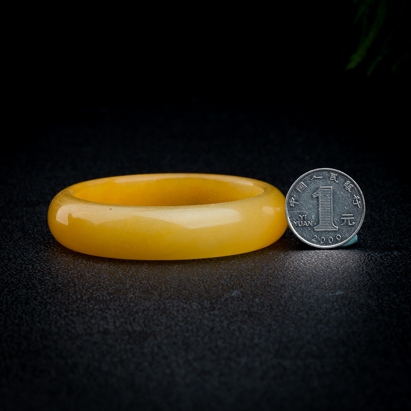 山料浅黄黄龙玉平安镯-红掌柜