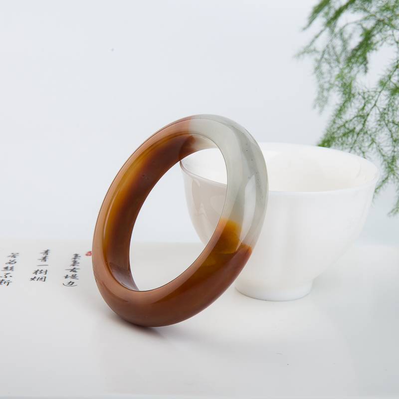 俏色黄龙玉平安镯-红掌柜