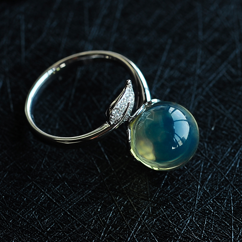 3A天蓝蓝珀戒指 - 红掌柜珠宝