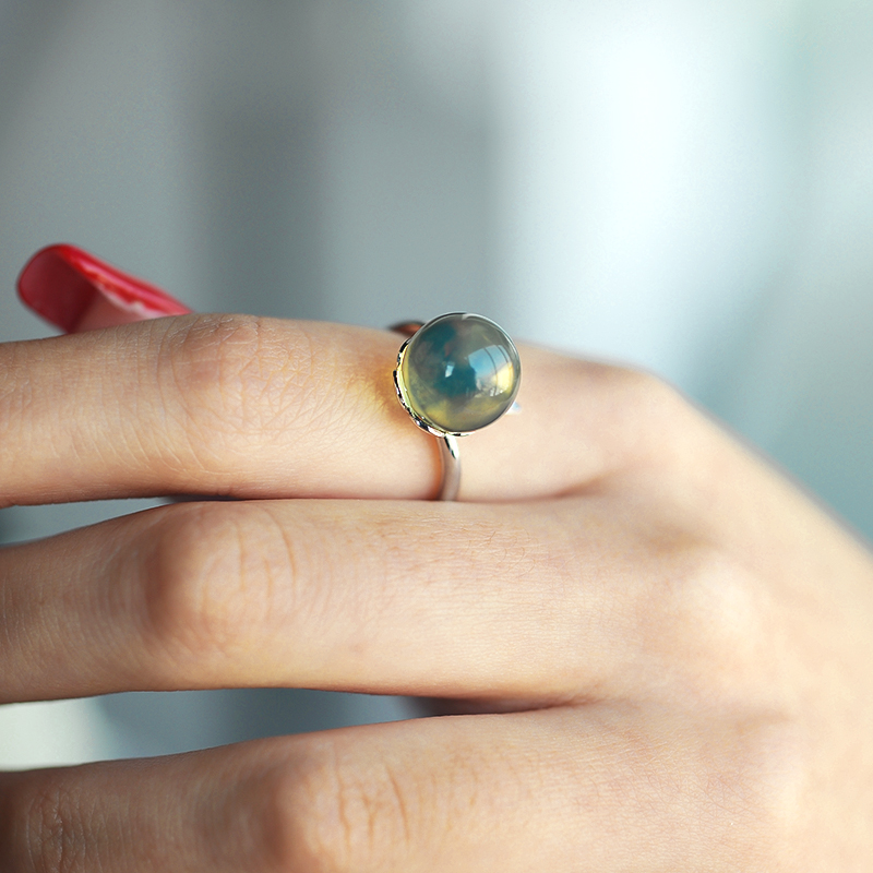 多米全净蓝珀戒指 - 红掌柜珠宝