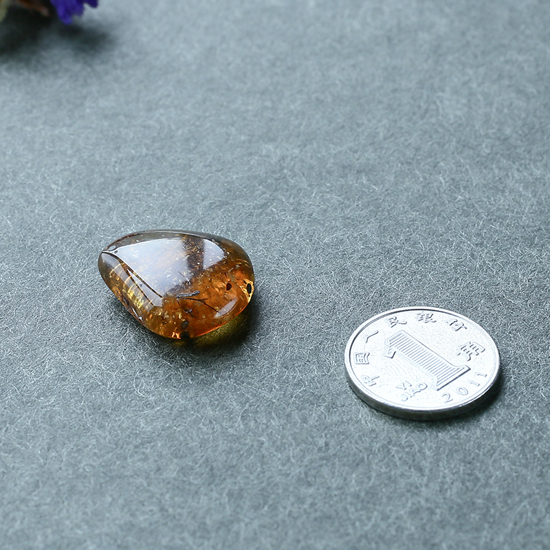 缅甸蝎子珀戒面-红掌柜