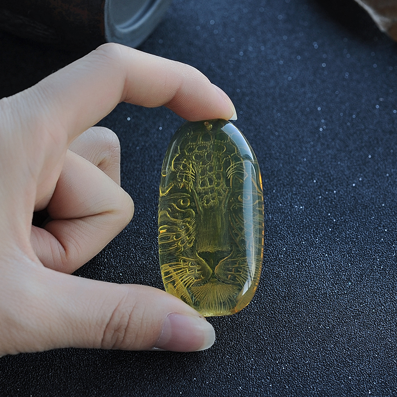 墨西哥蓝珀虎牌挂件-红掌柜