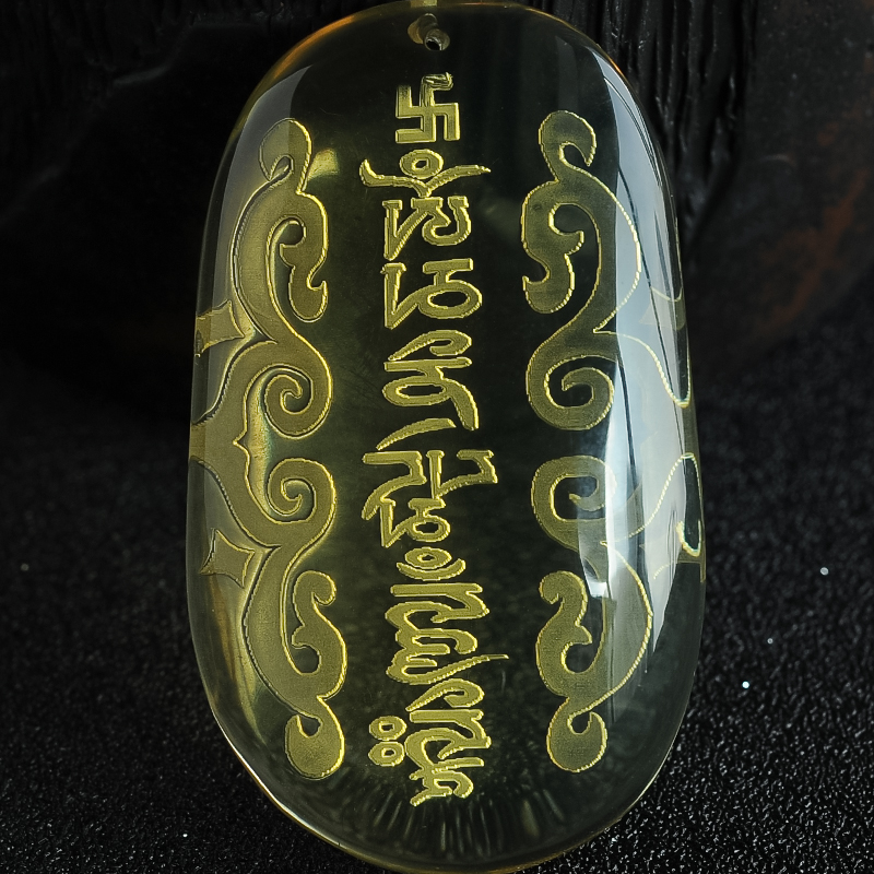 墨西哥蓝珀六字真言挂件-红掌柜