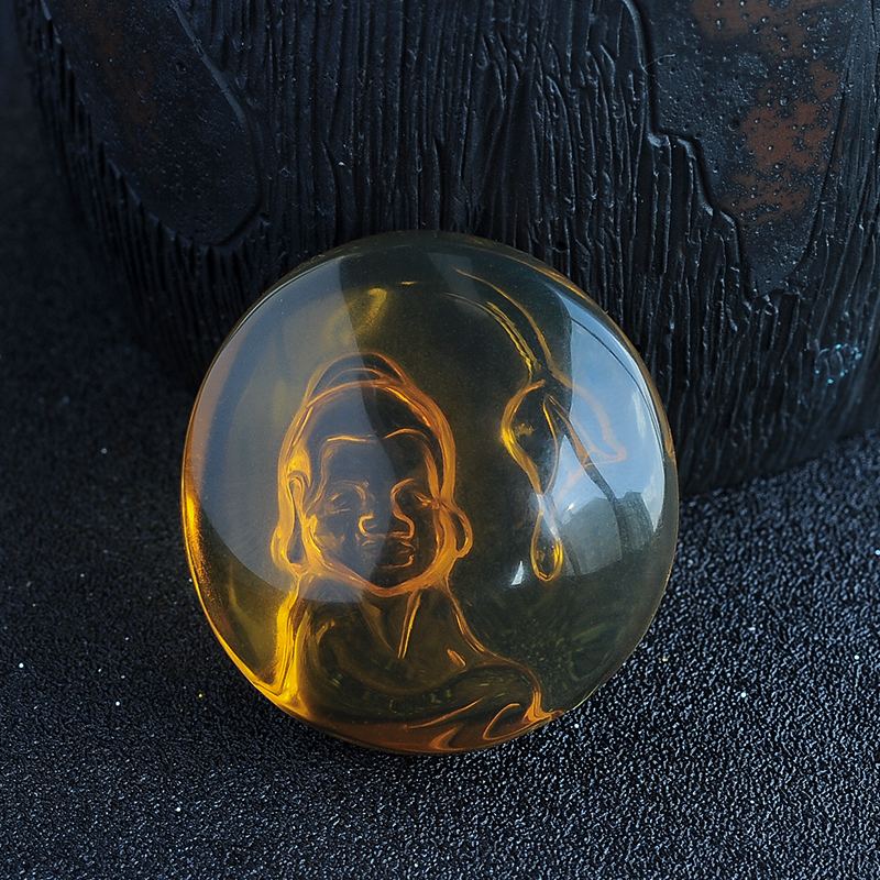 童子佛金珀吊坠-红掌柜