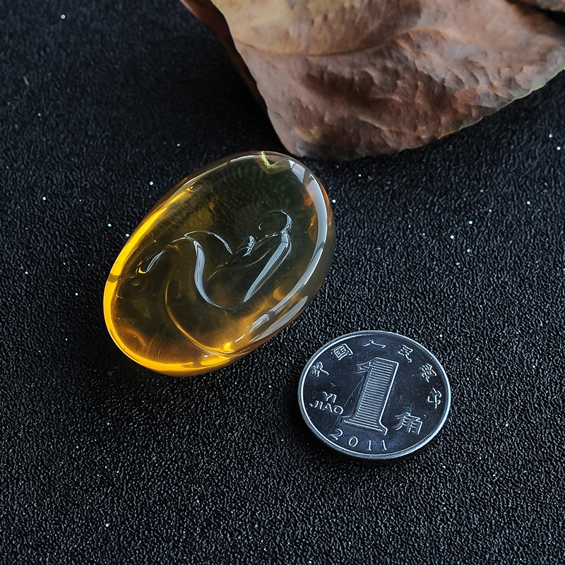 金珀求佛吊坠-红掌柜