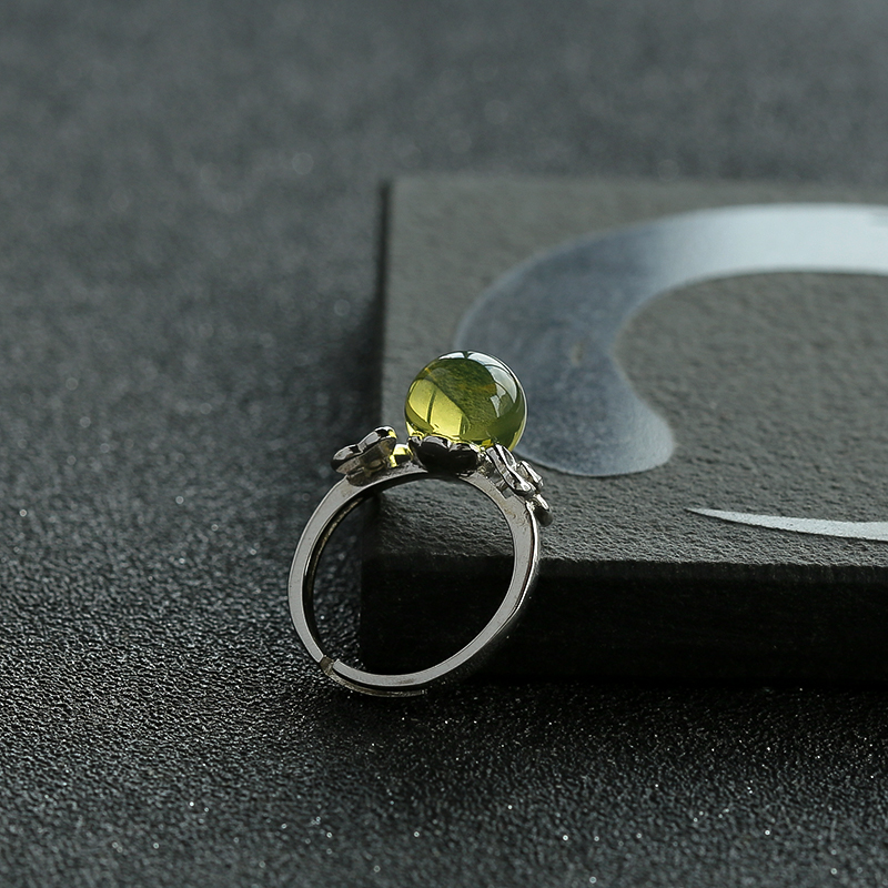 墨西哥蓝珀银戒指-红掌柜