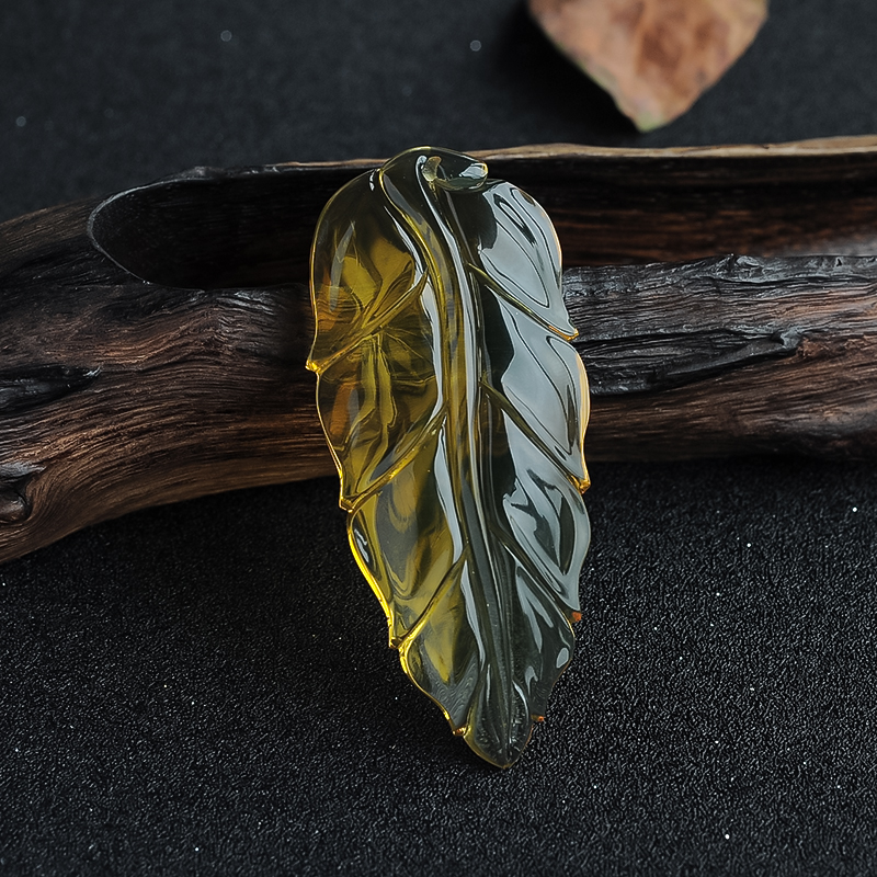 墨西哥蓝珀挂件-红掌柜