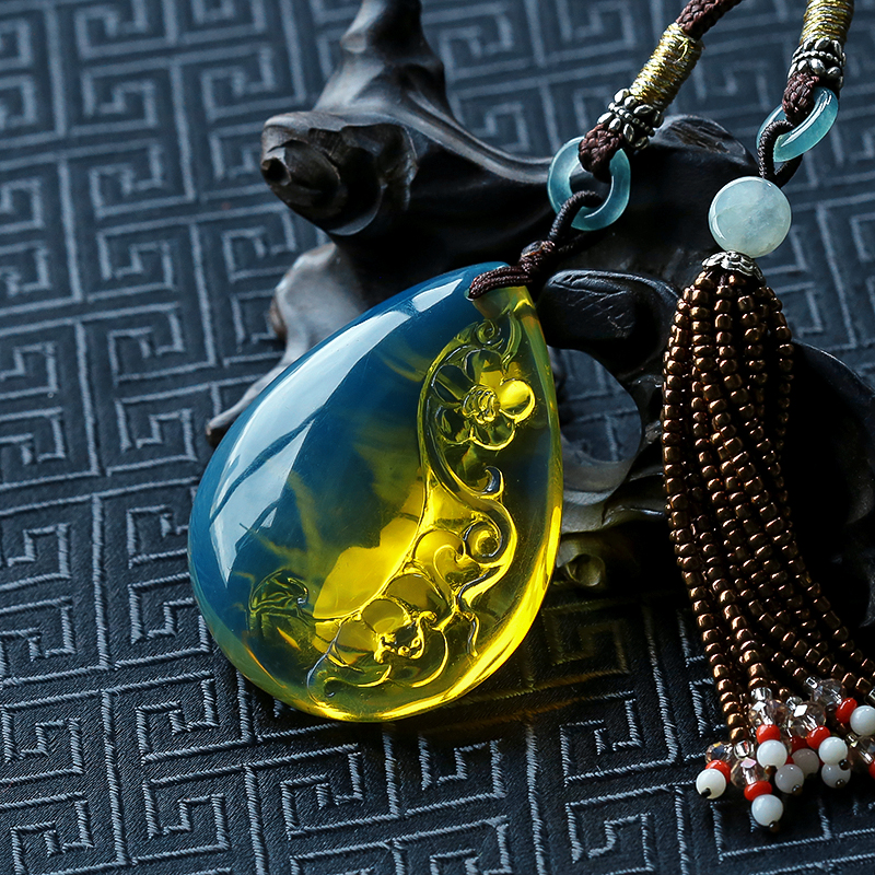 蓝珀挂件-红掌柜