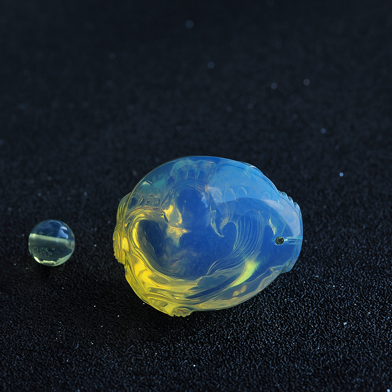 蓝珀貔貅吊坠-红掌柜