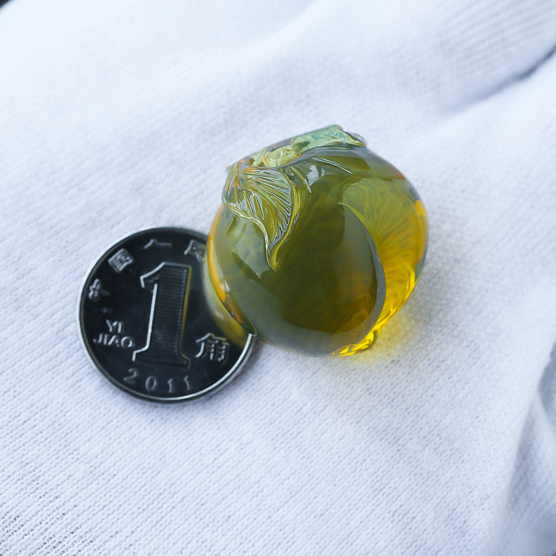 墨西哥蓝珀桃子吊坠 - 红掌柜珠宝