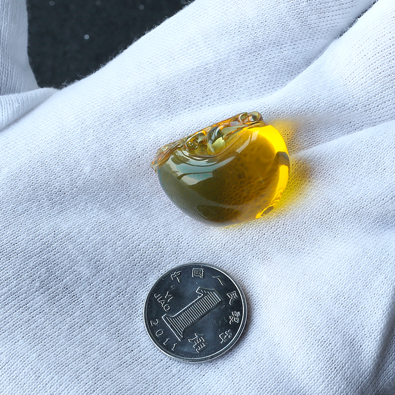 墨西哥蓝珀苹果吊坠 - 红掌柜珠宝
