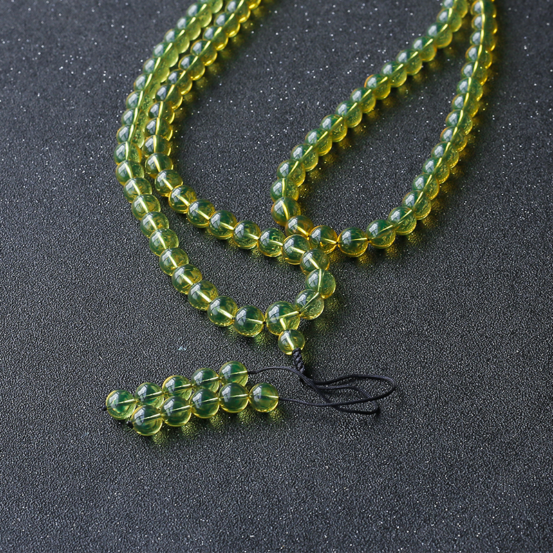 3A净水蓝珀佛珠 - 红掌柜珠宝