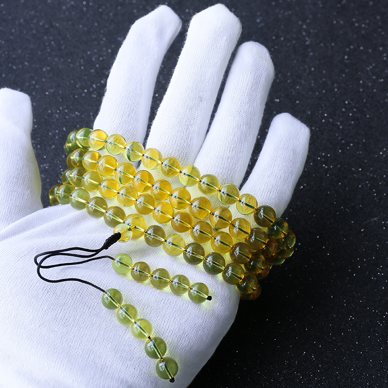 3A净水蓝珀佛珠 - 红掌柜珠宝