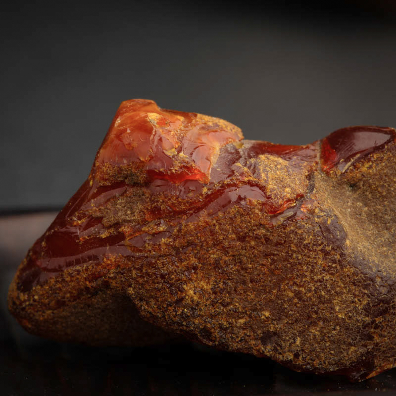 天然带皮蜜蜡原矿-红掌柜