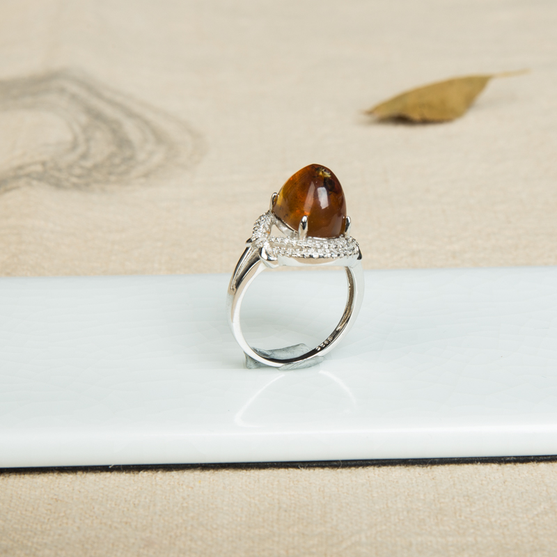 琥珀戒指-红掌柜