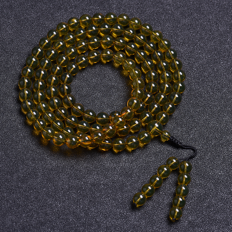 净水琥珀108佛珠-红掌柜