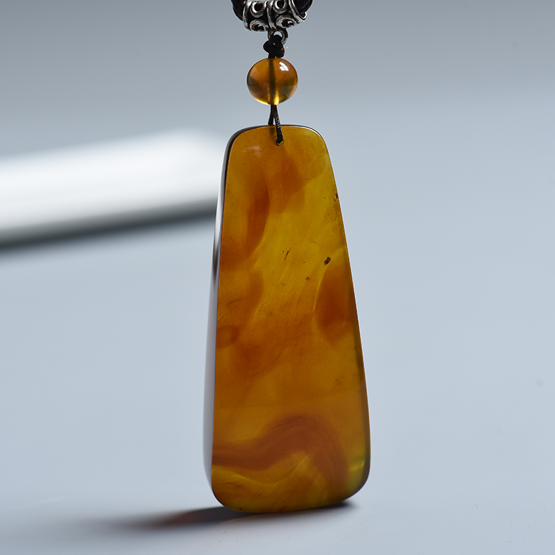 缅甸天然浅金棕珀琥珀吊坠 - 红掌柜