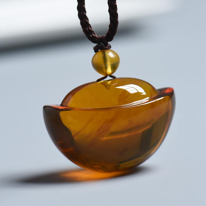 琥珀元宝吊坠 - 红掌柜