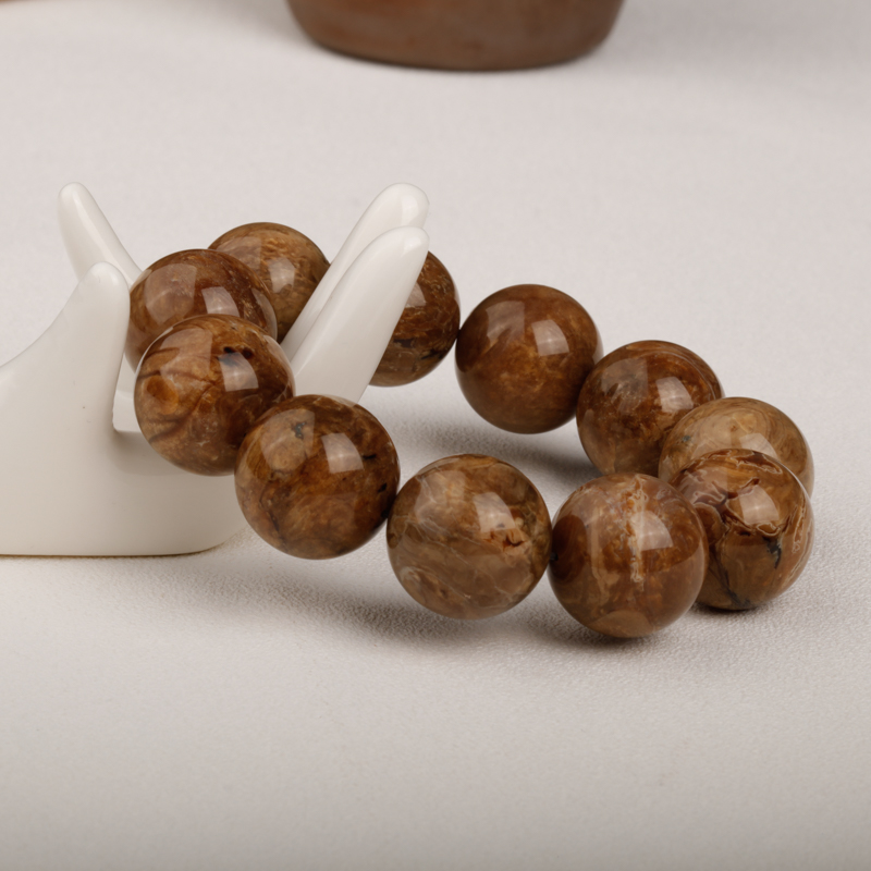 天然根珀单圈手串-红掌柜