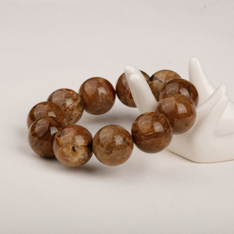 缅甸根珀单圈手串-红掌柜