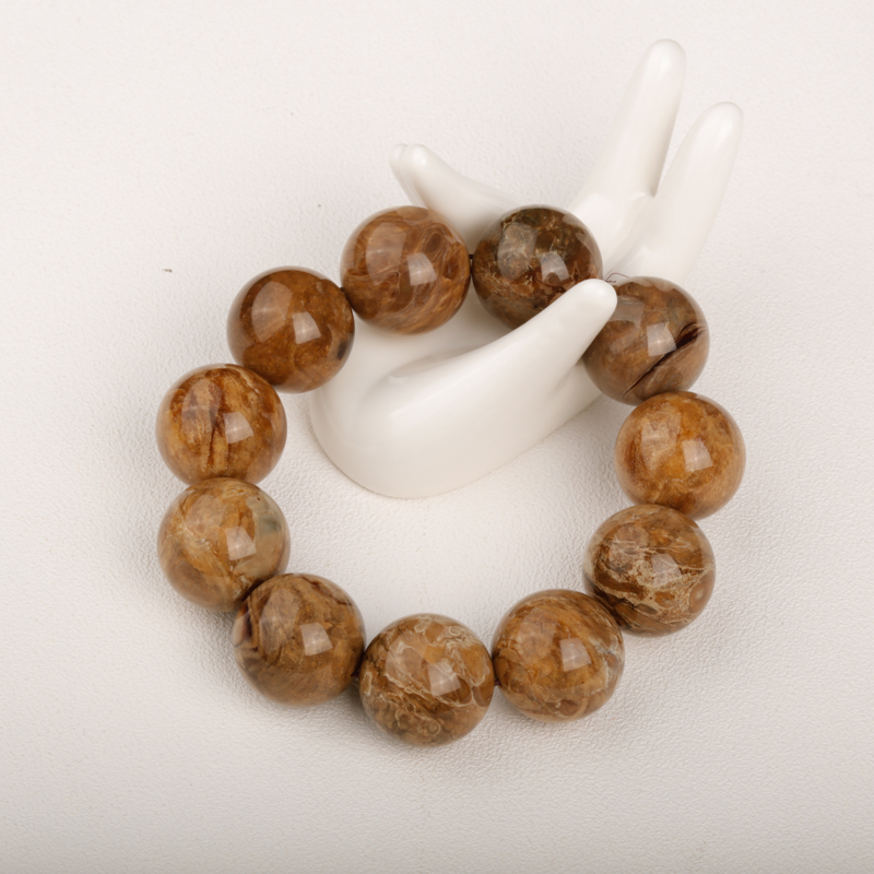 缅甸天然根珀单圈手串-红掌柜