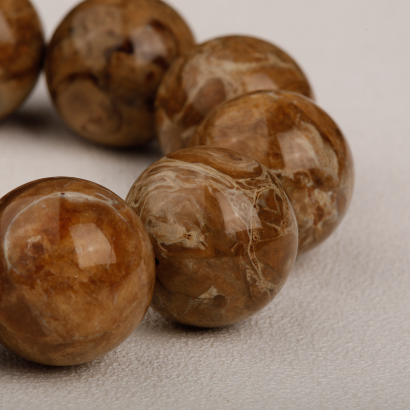 天然根珀单圈手串-红掌柜