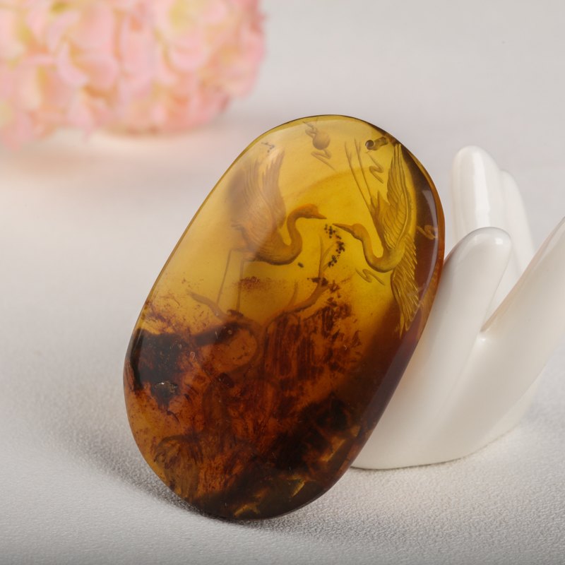 金棕珀吊坠-红掌柜