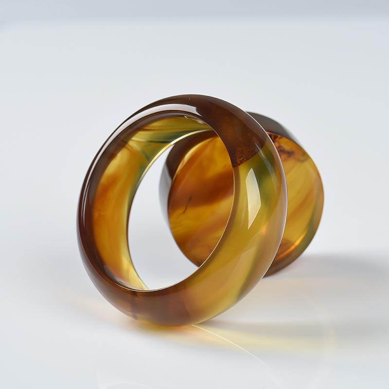 天然棕珀平安镯套装-红掌柜