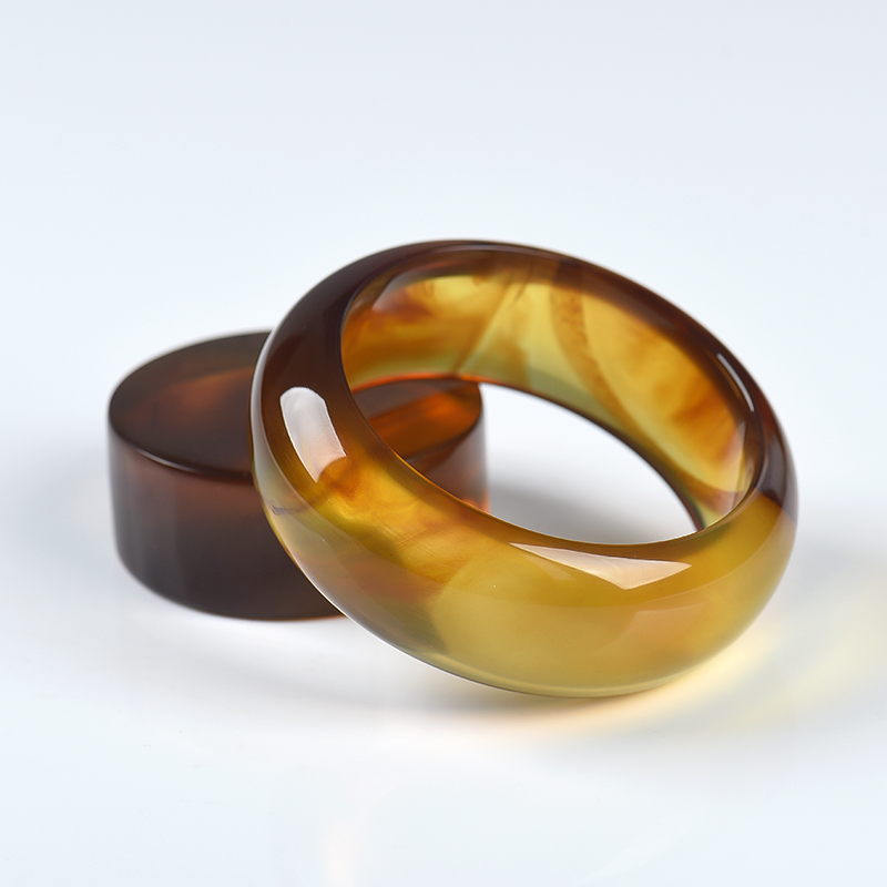 缅甸棕珀平安镯套装-红掌柜