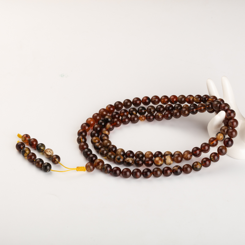 天然根珀108佛珠-红掌柜