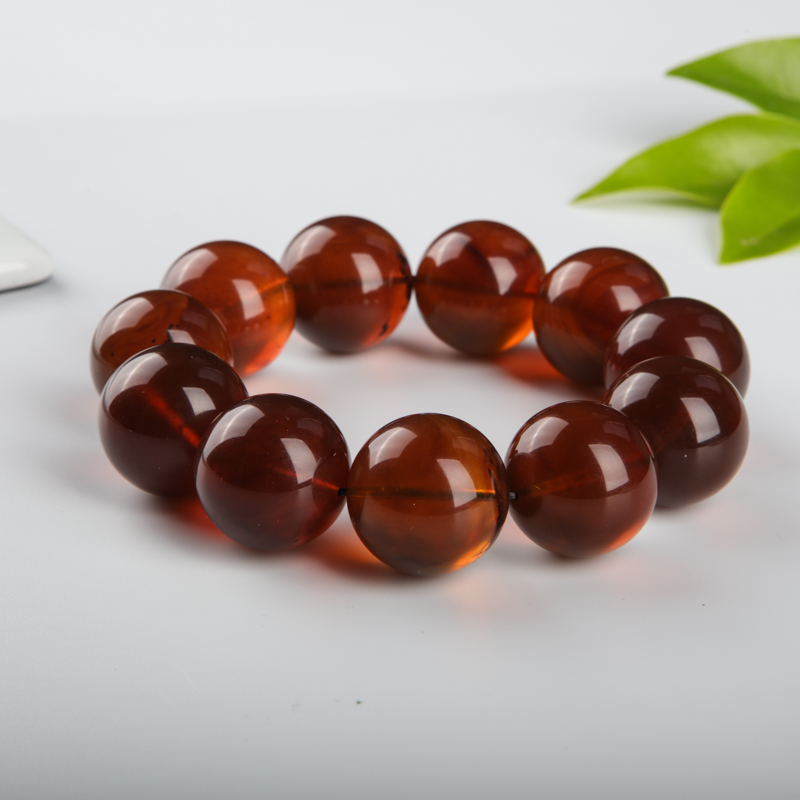 天然棕珀手串-红掌柜
