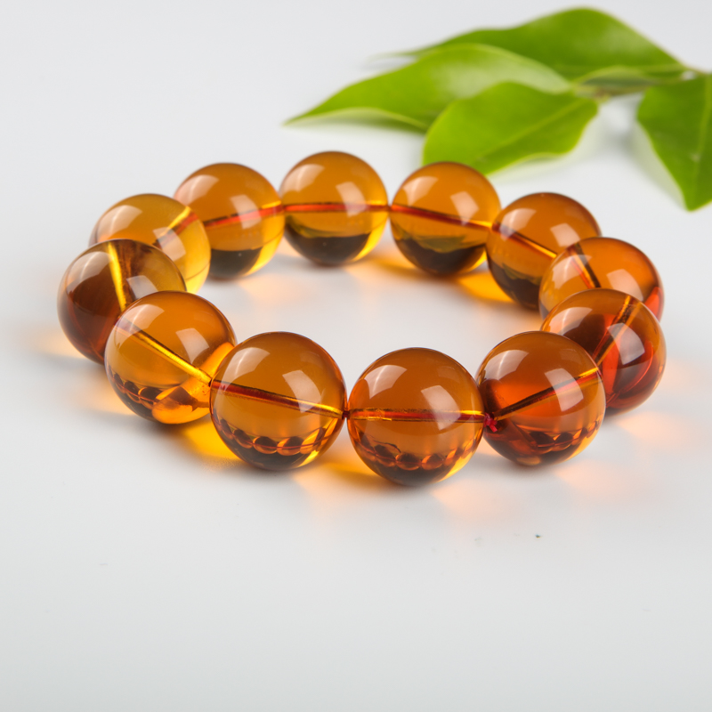 天然金红珀手串-红掌柜