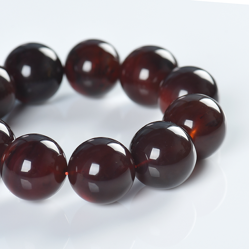 23.5mm缅甸棕珀单圈手串-红掌柜