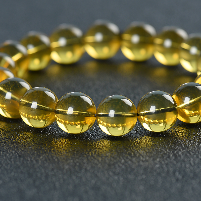 10.9mm天然金兰珀单圈手串-红掌柜