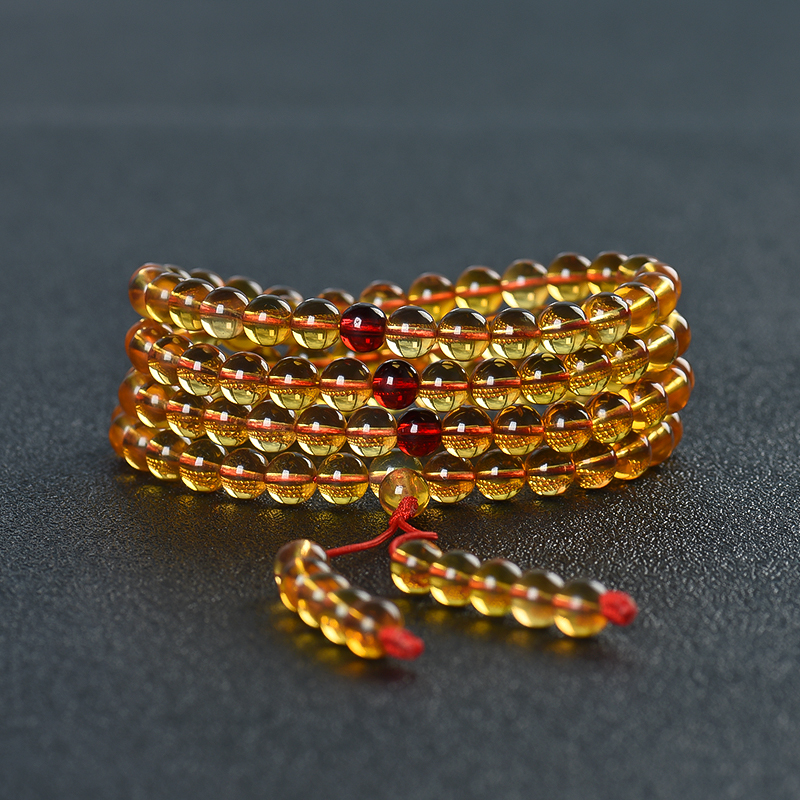 棕珀108佛珠-红掌柜