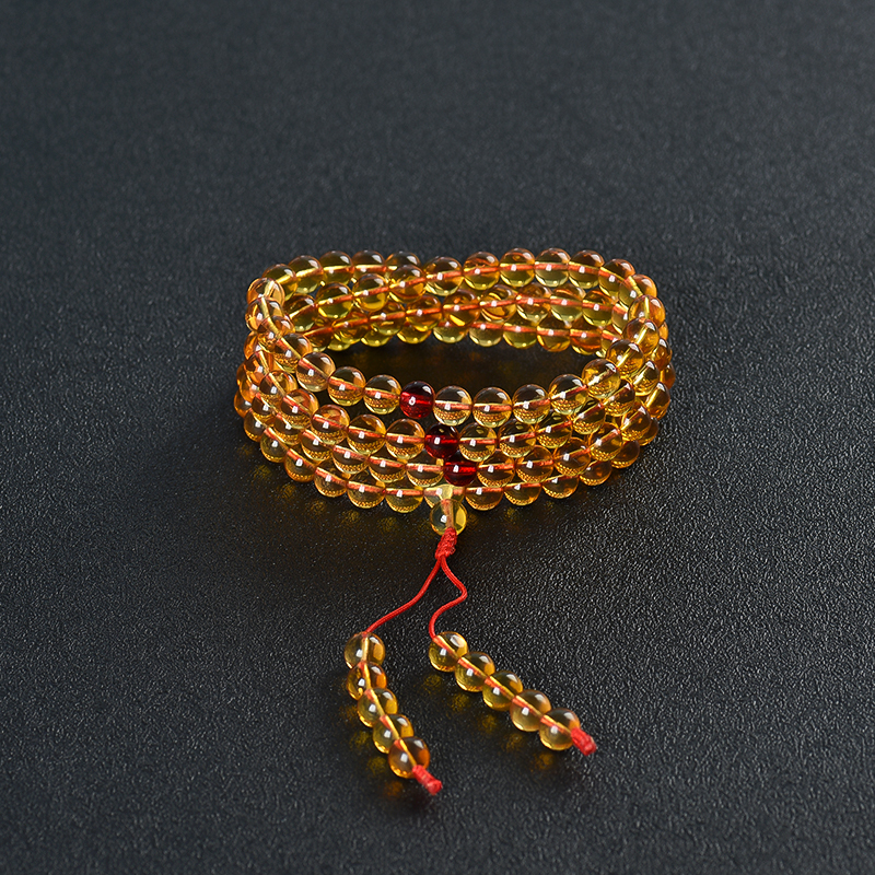 缅甸棕珀108佛珠-红掌柜