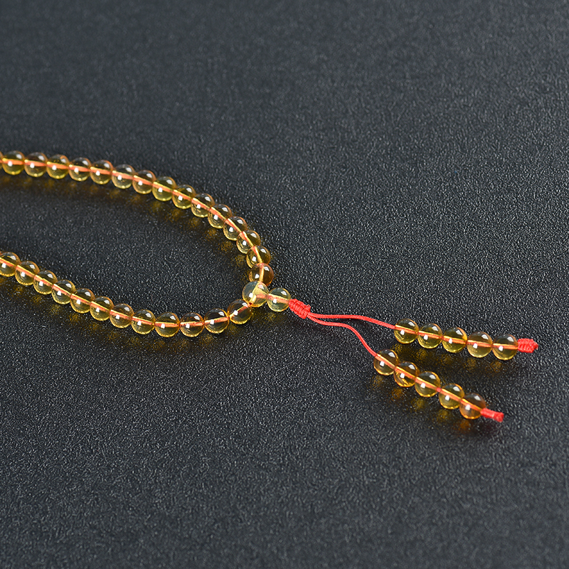 缅甸天然棕珀108佛珠-红掌柜