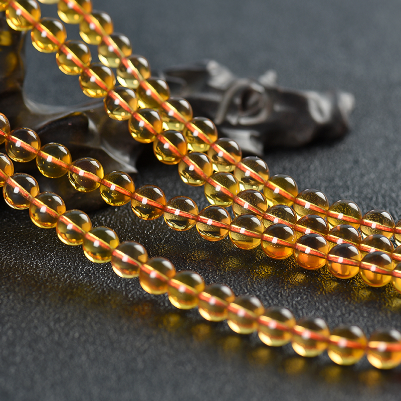 天然棕珀佛珠-红掌柜