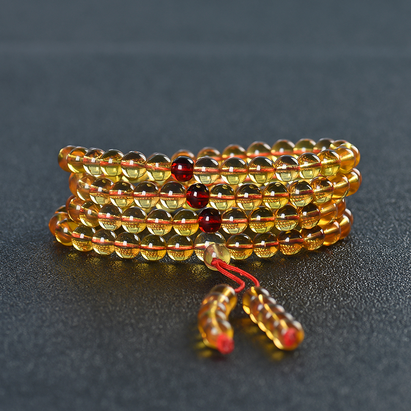 棕珀108佛珠-红掌柜