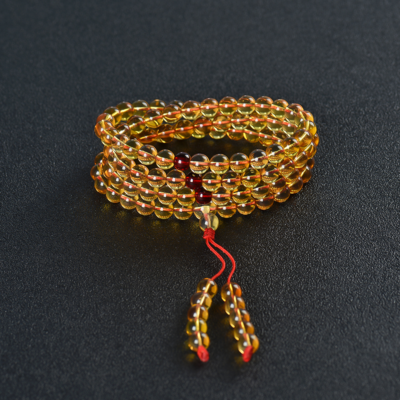 缅甸棕珀108佛珠-红掌柜