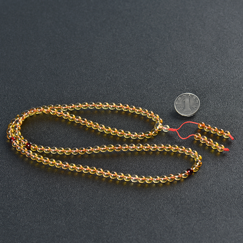 棕珀佛珠塔链-红掌柜