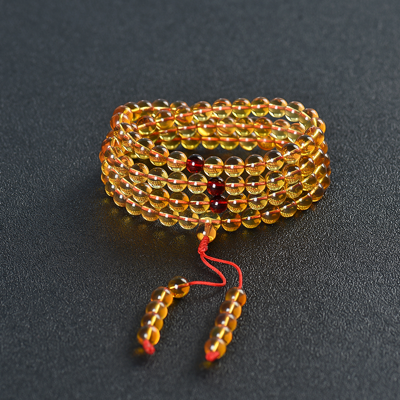 缅甸棕珀108佛珠-红掌柜