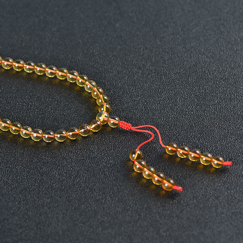 缅甸天然棕珀108佛珠-红掌柜