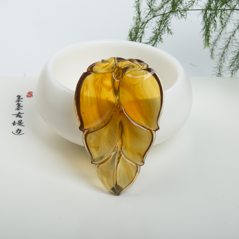 天然缅甸棕珀吊坠-红掌柜