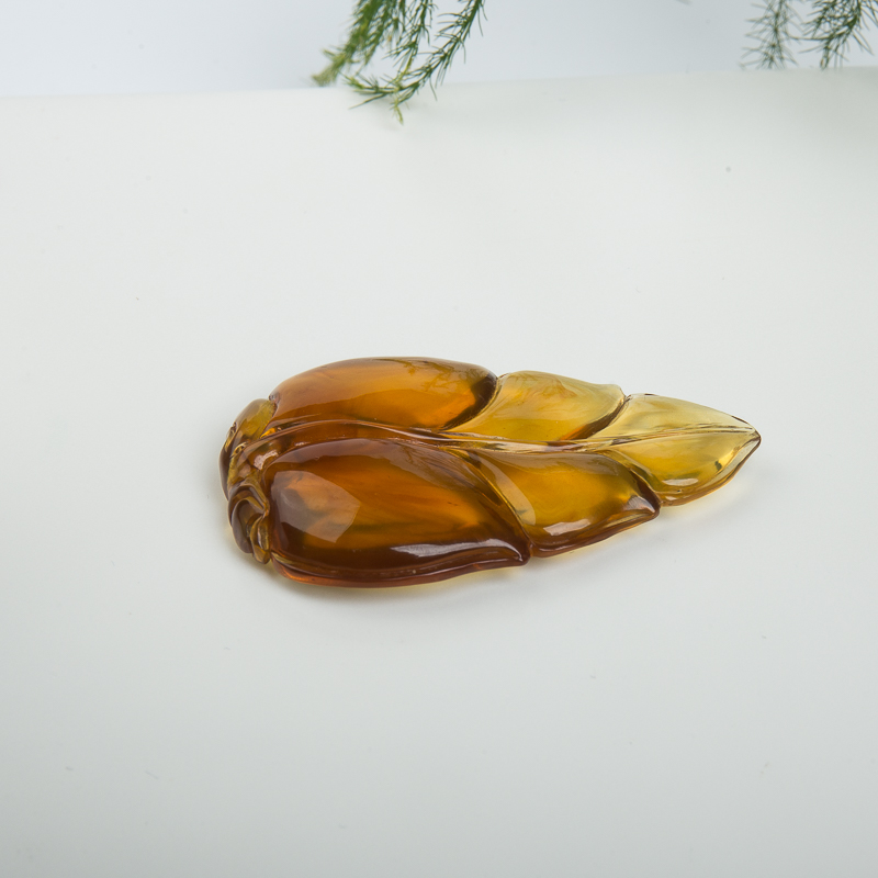 棕珀金枝玉叶吊坠-红掌柜